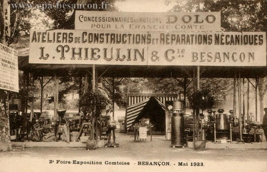 2e Foire-Exposition Comtoise - BESANÇON. - Mai 1923. - Atelier de Constructions et réparations mécaniques - L. Thieulin & Cie - Besançon